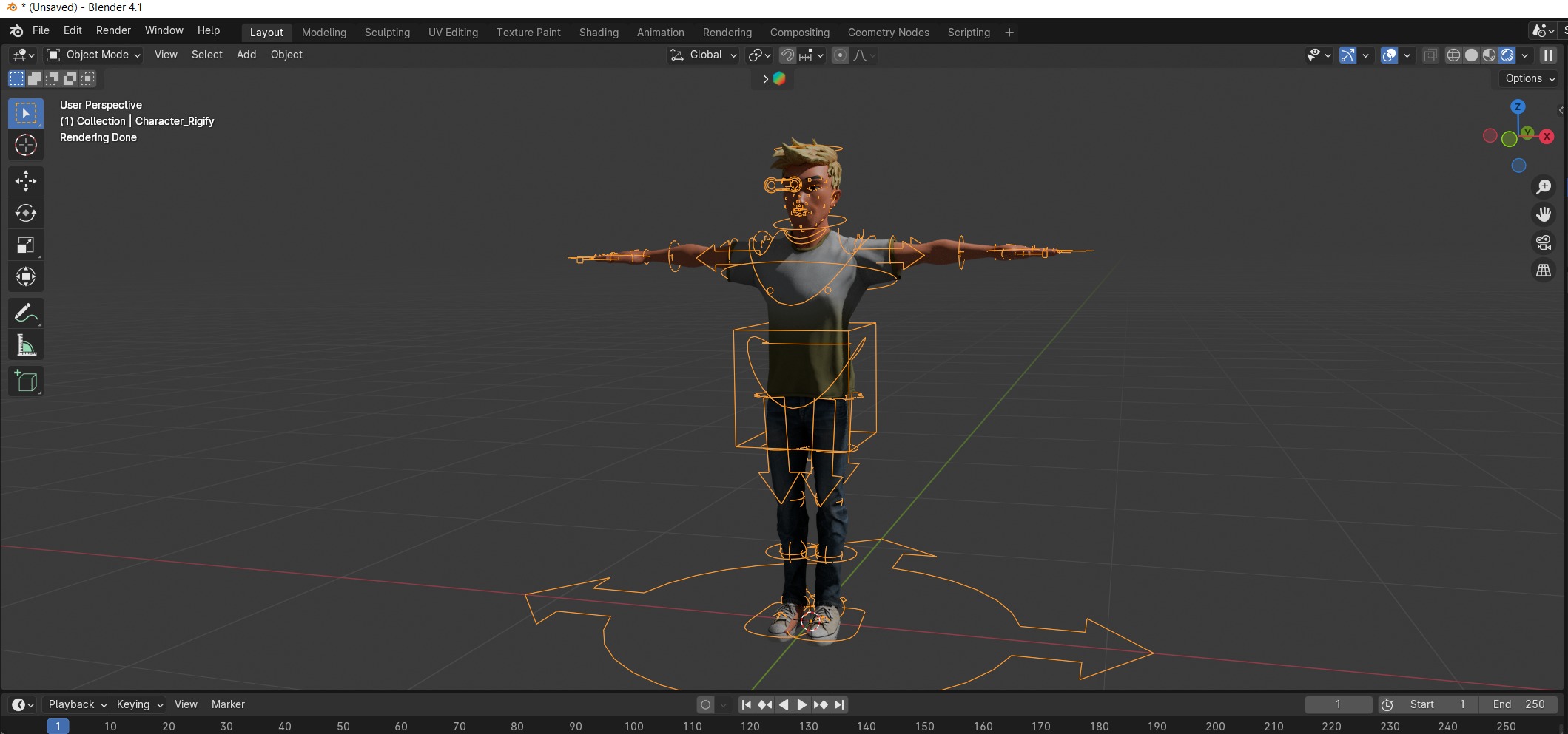 Cartoon Character Rigged 3D model_5