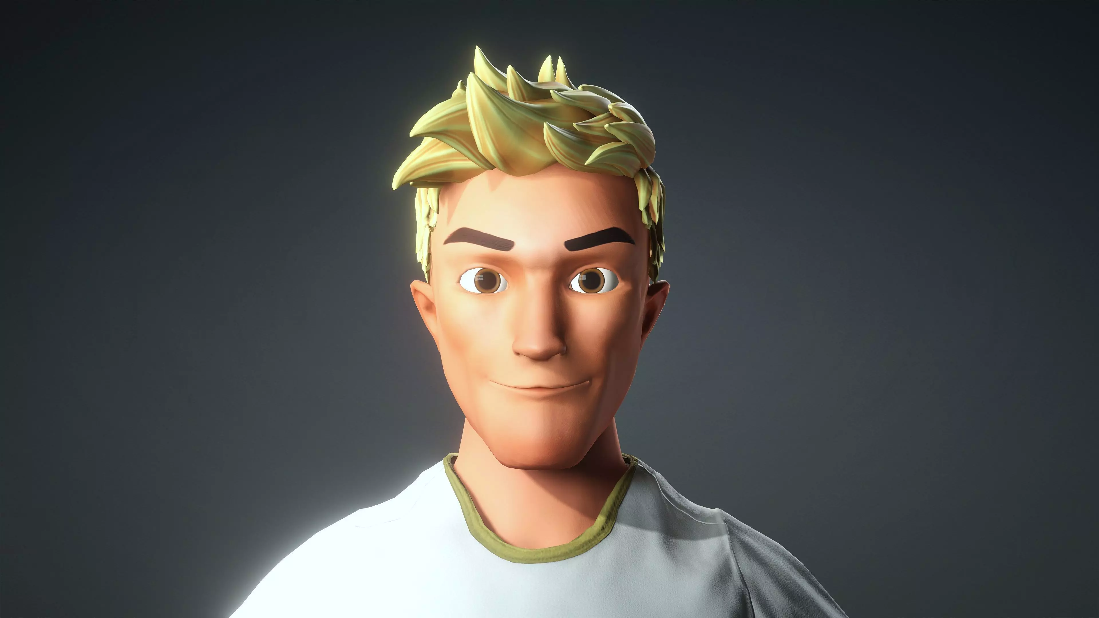 Cartoon Character Rigged 3D model_0