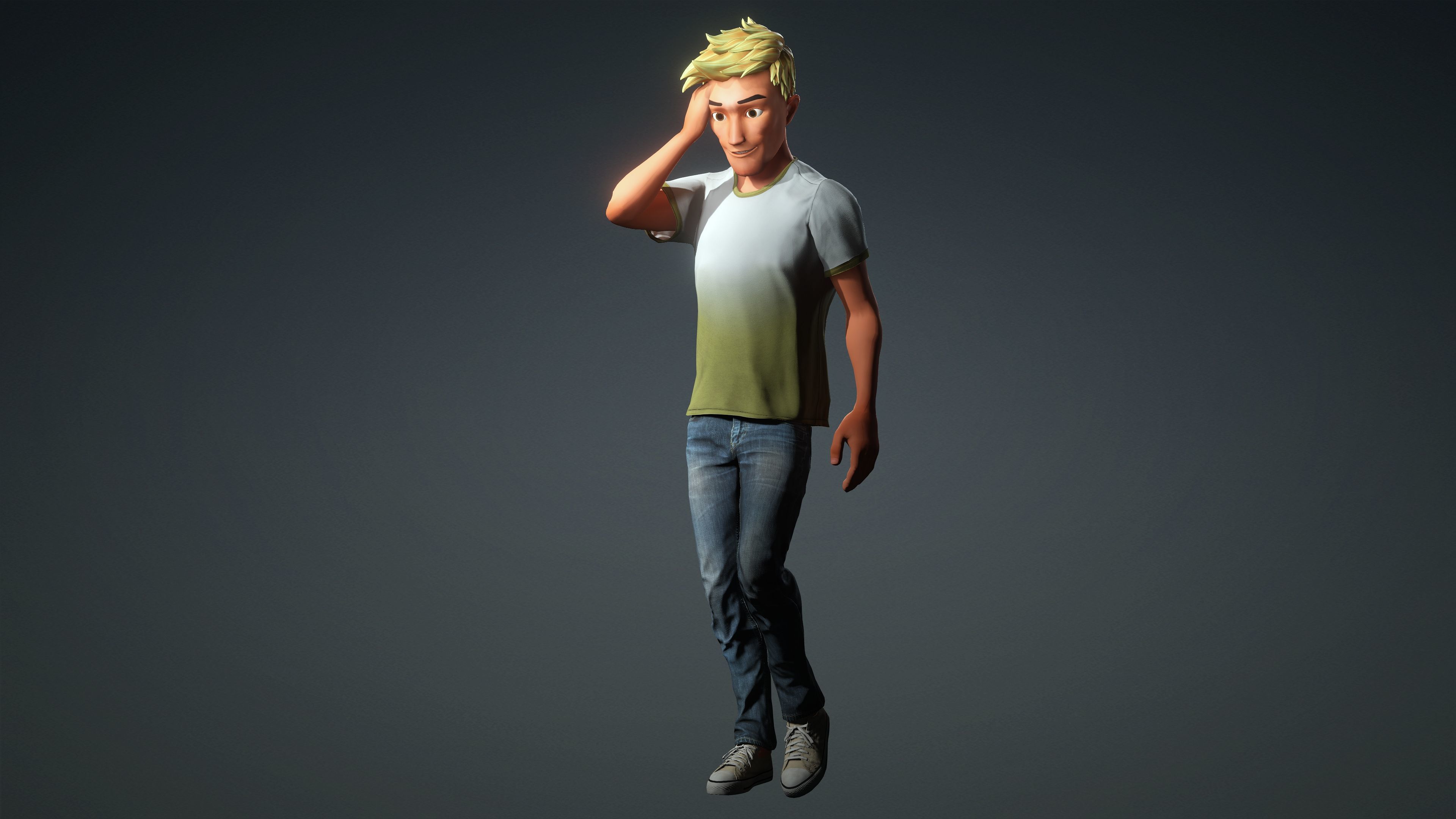 Cartoon Character Rigged 3D model_2