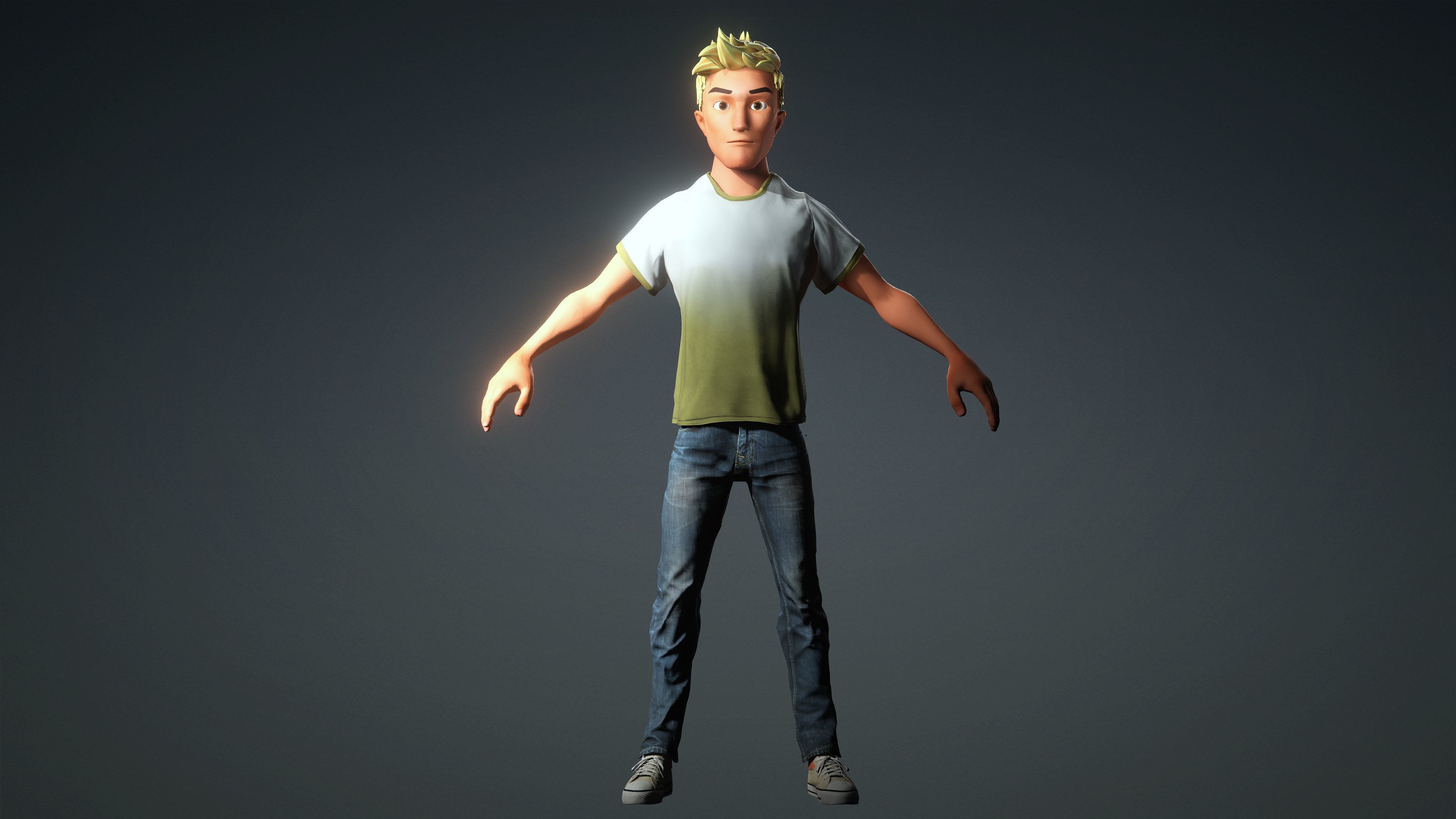 Cartoon Character Rigged 3D model_3