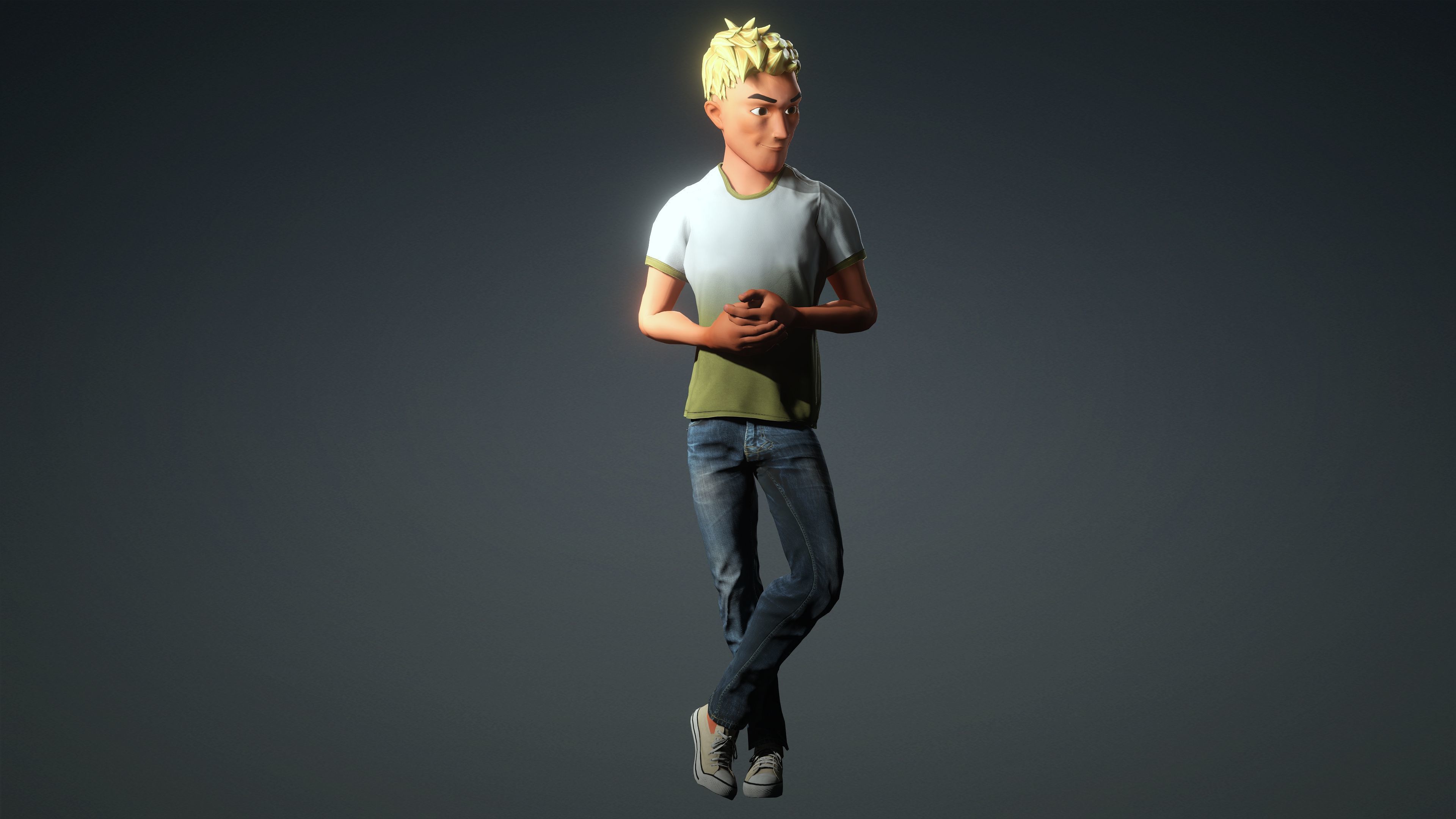 Cartoon Character Rigged 3D model_1