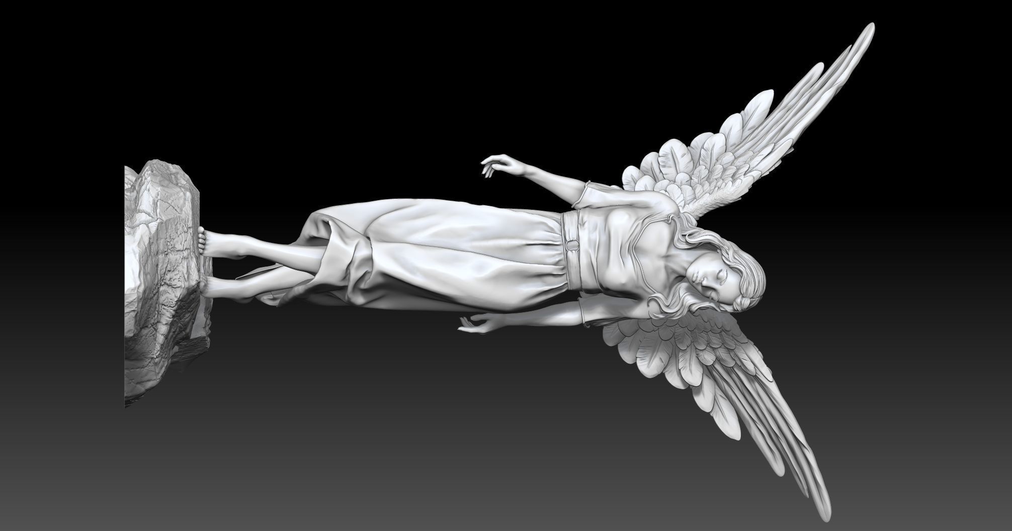 angel beautiful woman 3D print model_7