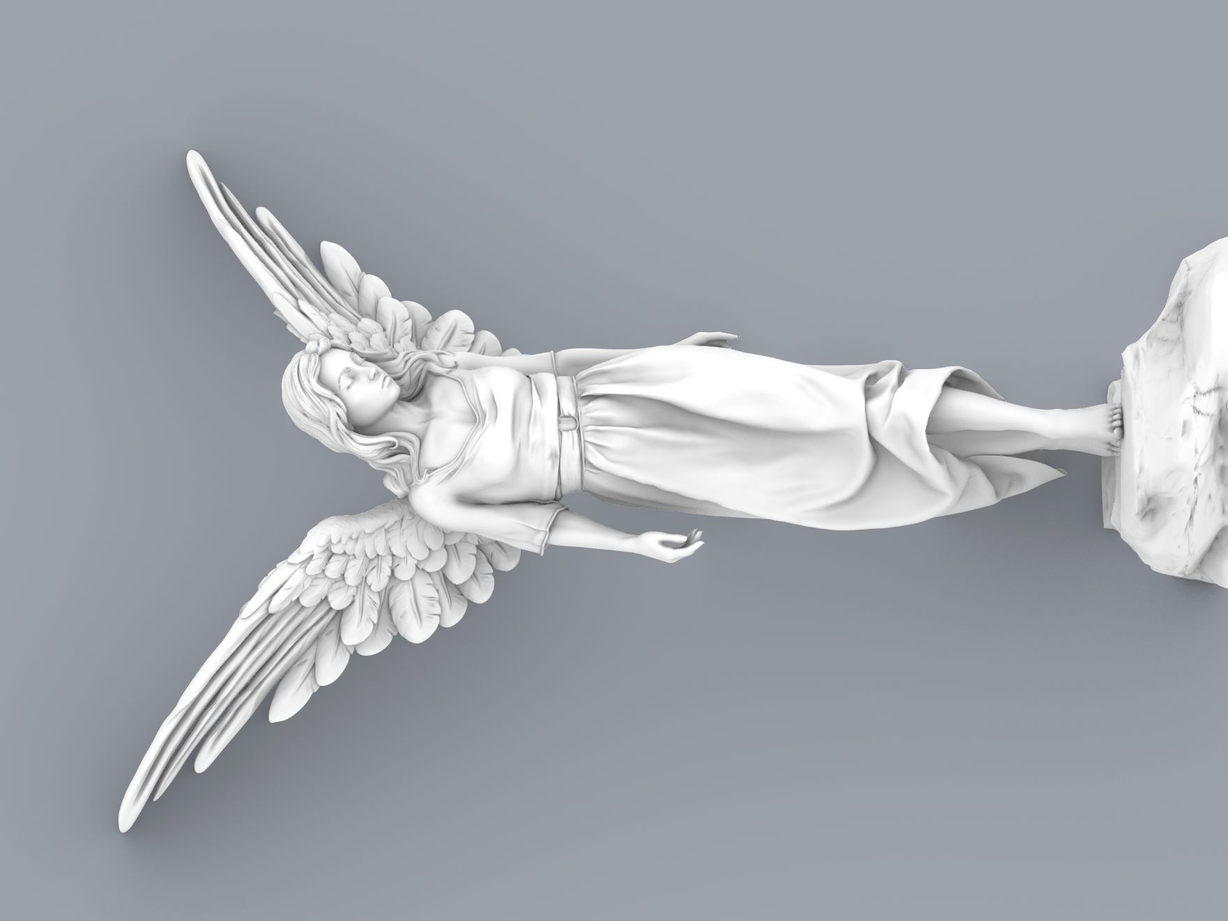 angel beautiful woman 3D print model_5