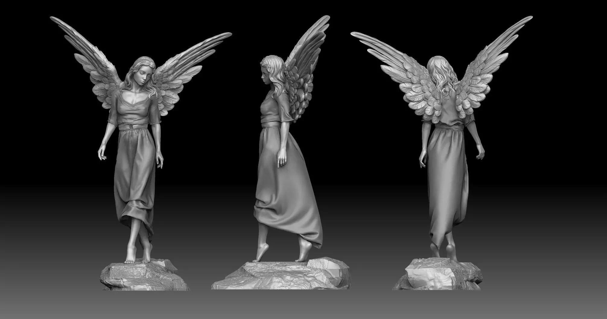 angel beautiful woman 3D print model_0