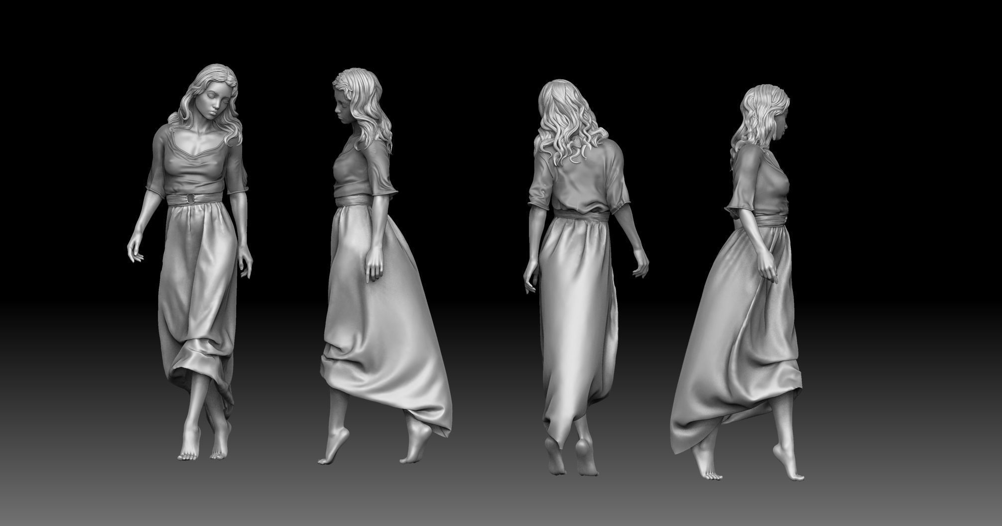 angel beautiful woman 3D print model_11