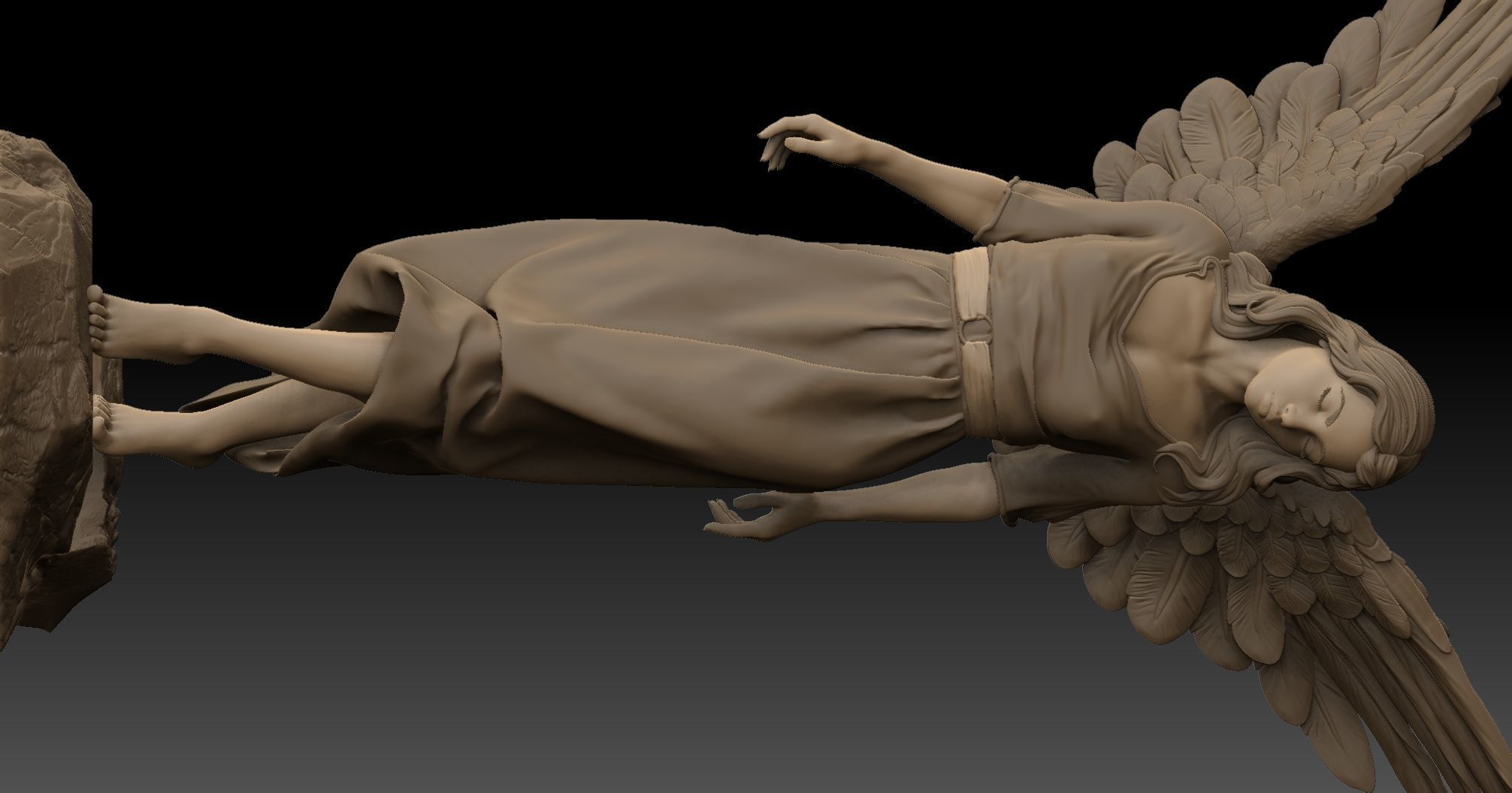 angel beautiful woman 3D print model_1