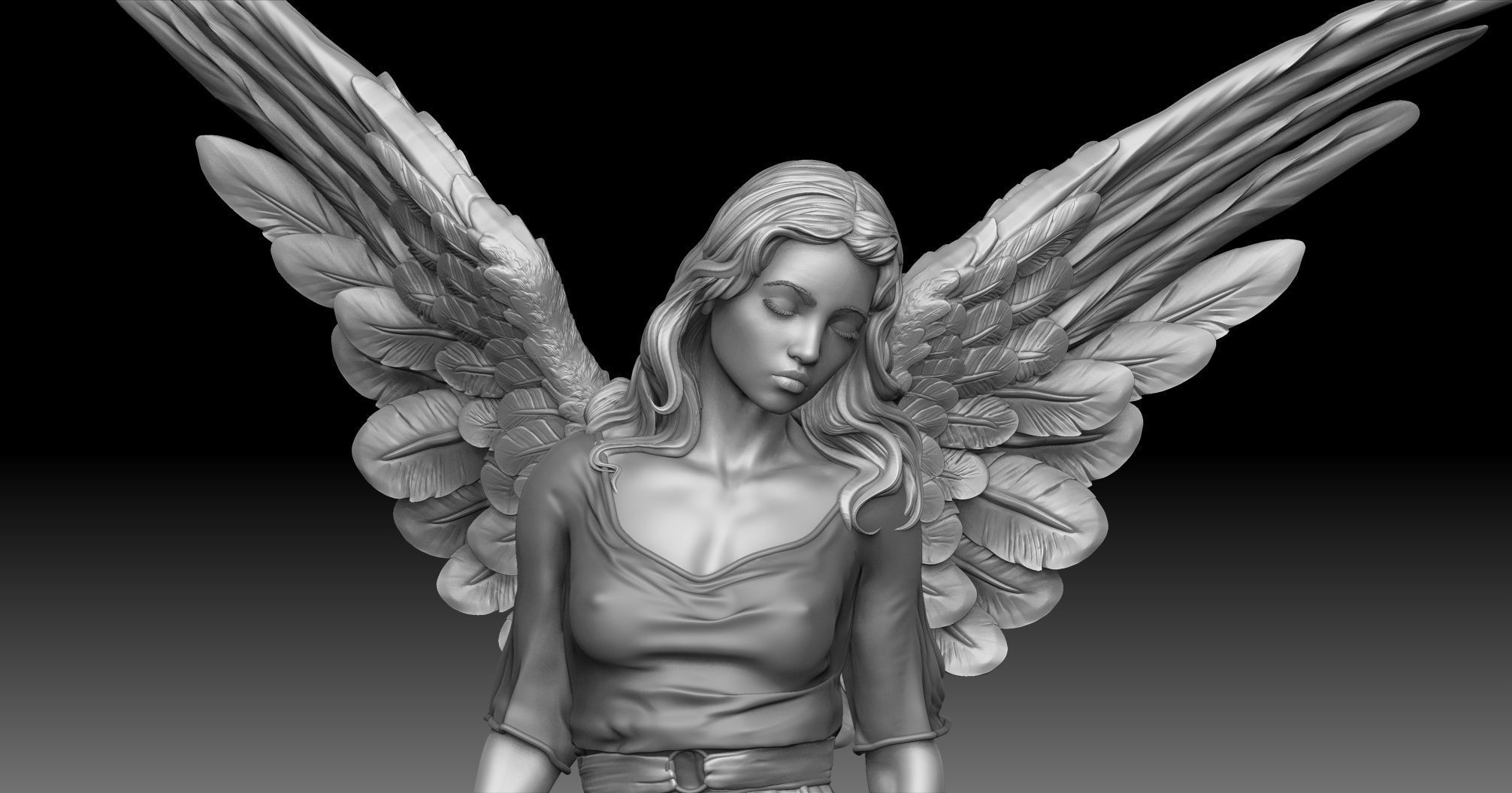 angel beautiful woman 3D print model_4