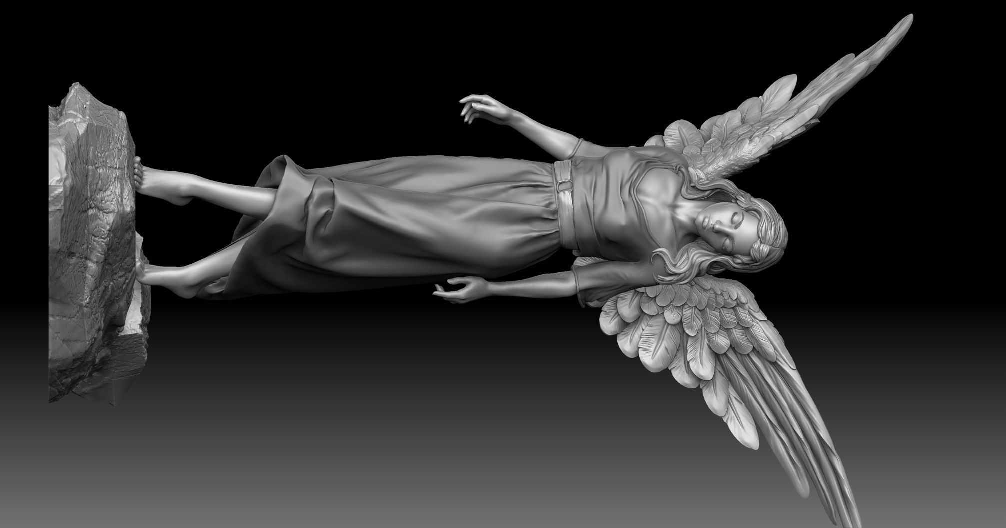 angel beautiful woman 3D print model_3