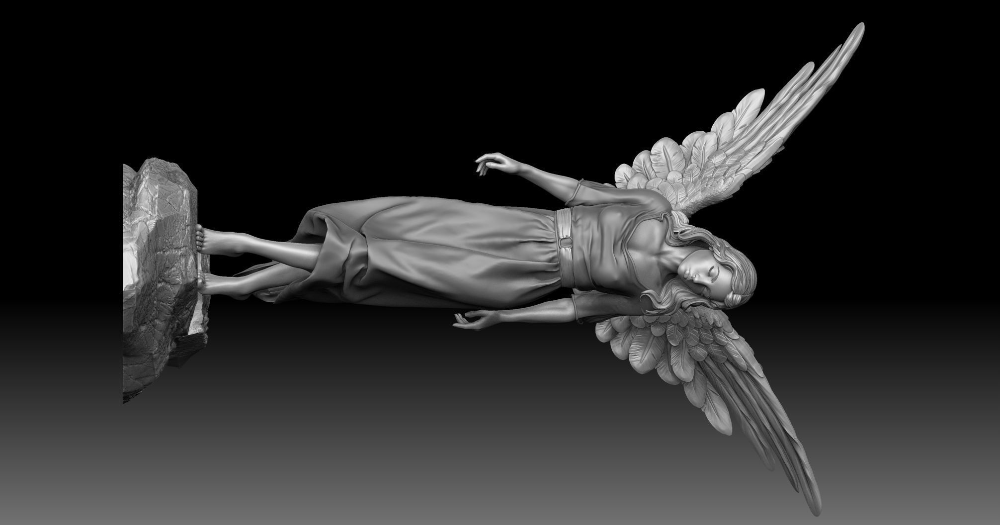 angel beautiful woman 3D print model_8