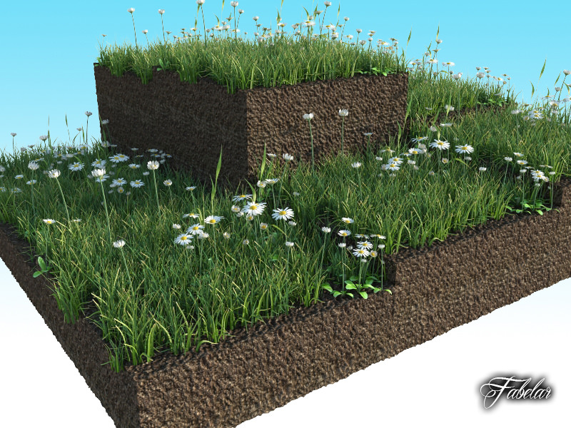 Grass patch 04 3D model_3