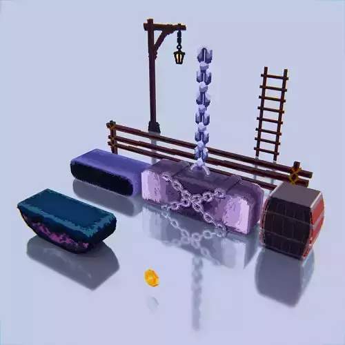 Voxel adventure platformer Asset Pack 
