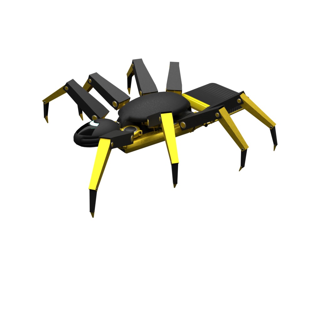 Sci fi robot spider  3D model_4