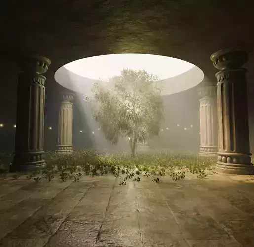 Ancient Scene - Lowpoly 3D Blender