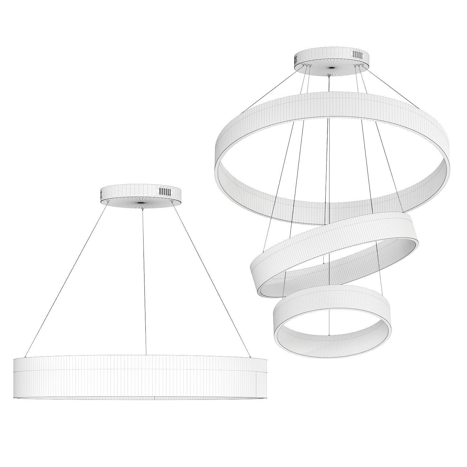 Ring Pendant Lamp Restaurant Bar Lighting 3D model_5