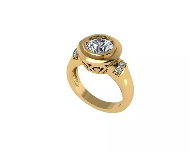 Women diamond ring 3d render