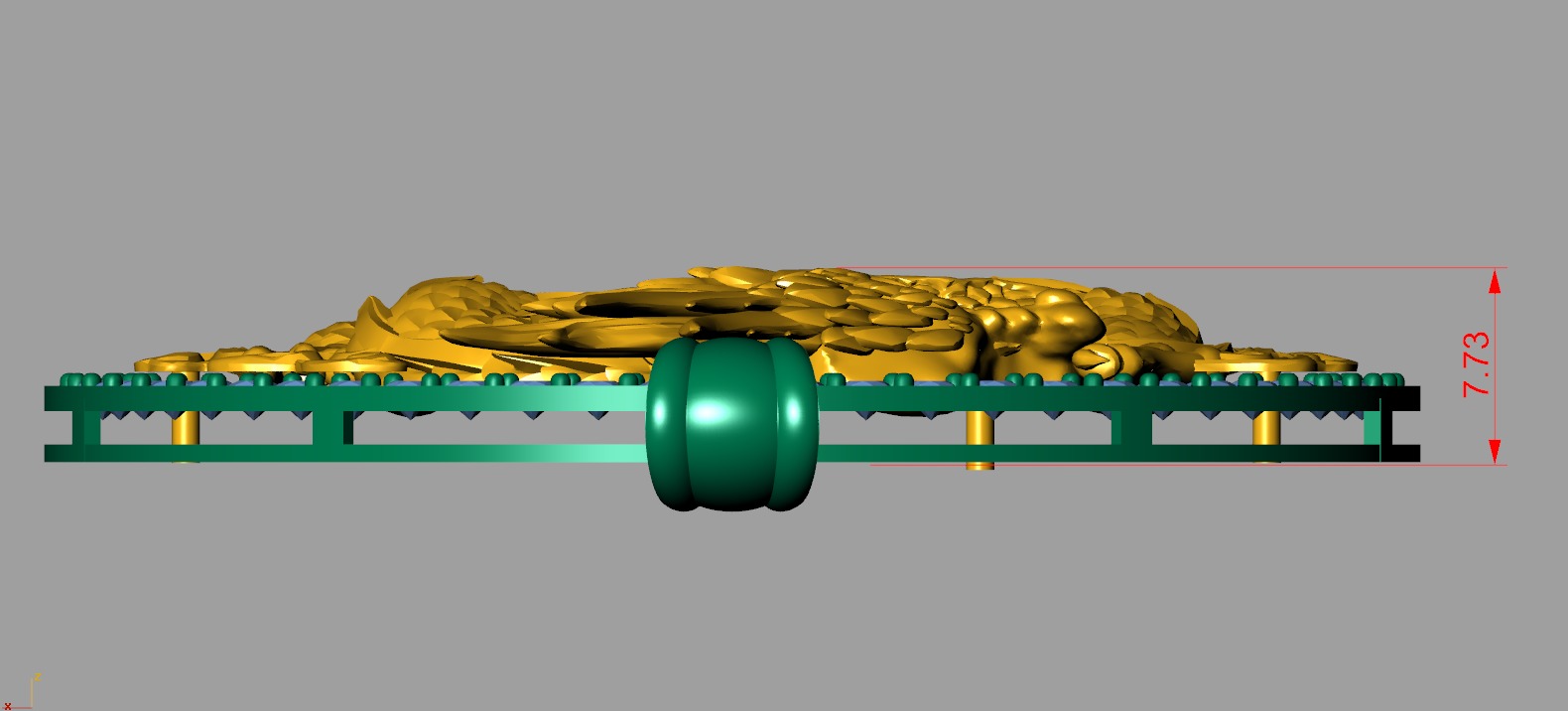 Chinese dragon pendant 3D 3D print model_1