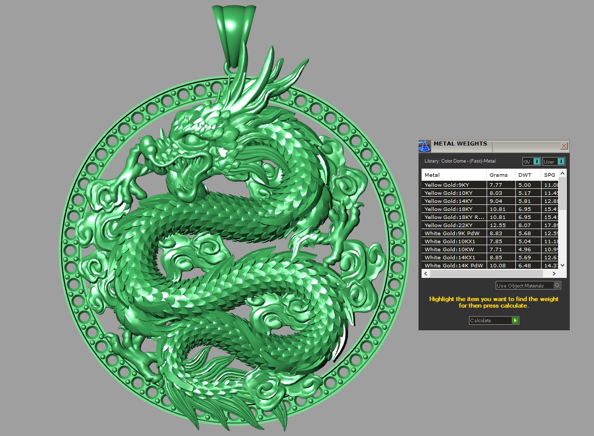 Chinese dragon pendant 3D 3D print model_4