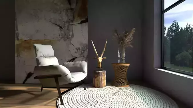 Window Side Seating SketchUp V-Ray