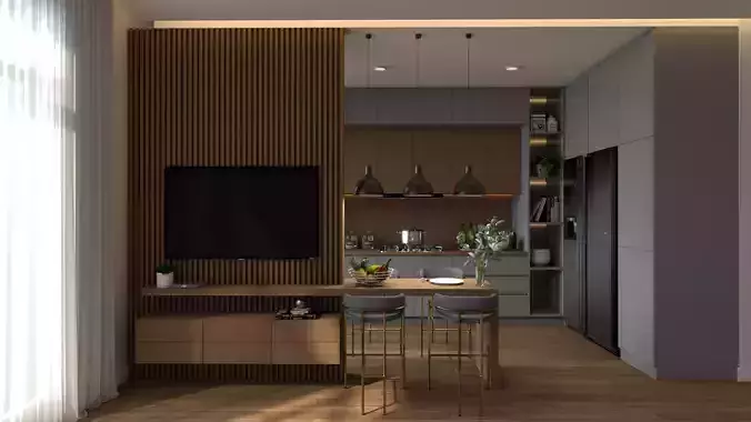 Kitchen and Dining - SketchUp V-Ray