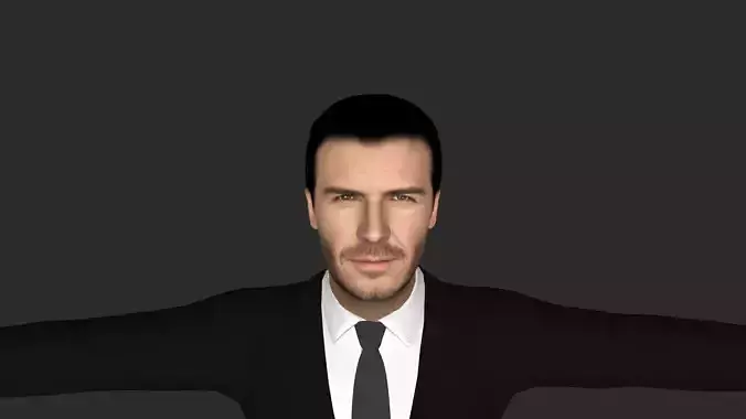 David Beckham Hyper Realistic Full Body Fully Rigged Character Low-poly 3D model