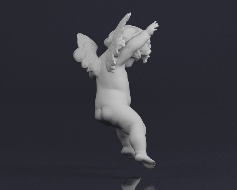 001525 Heavenly Melodies Flying Angel 3D print model_5