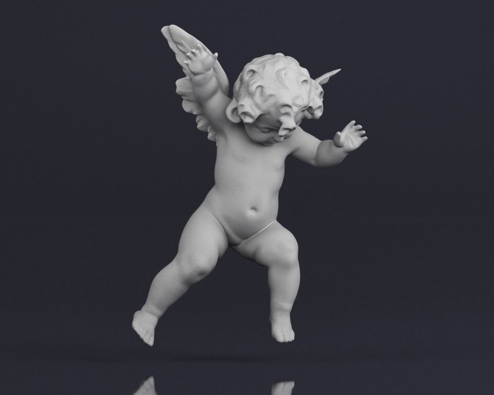 001525 Heavenly Melodies Flying Angel 3D print model_8