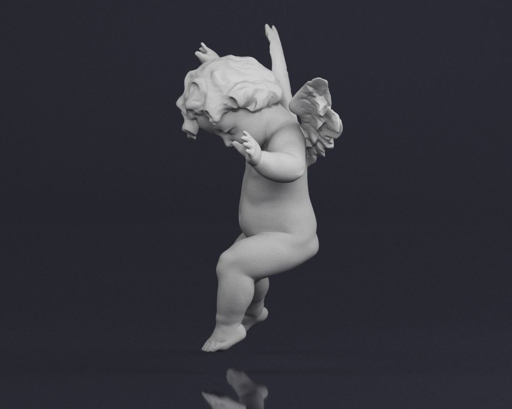 001525 Heavenly Melodies Flying Angel 3D print model_3