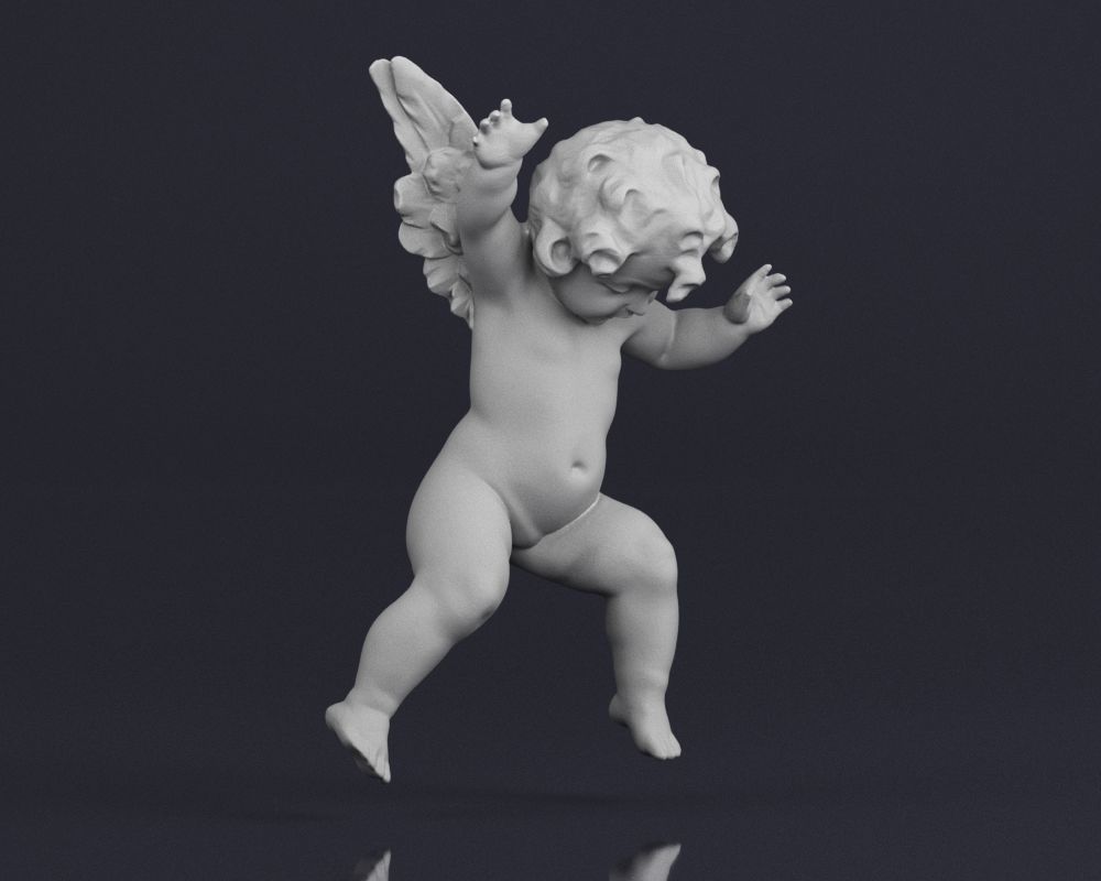 001525 Heavenly Melodies Flying Angel 3D print model_7