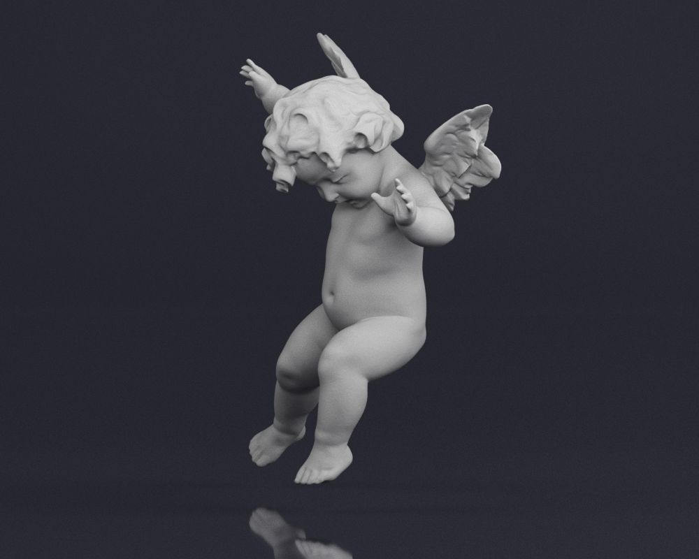 001525 Heavenly Melodies Flying Angel 3D print model_2