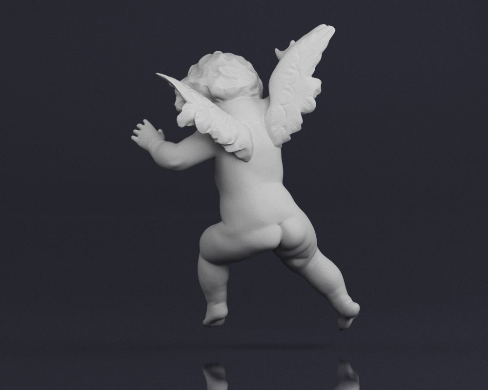 001525 Heavenly Melodies Flying Angel 3D print model_4