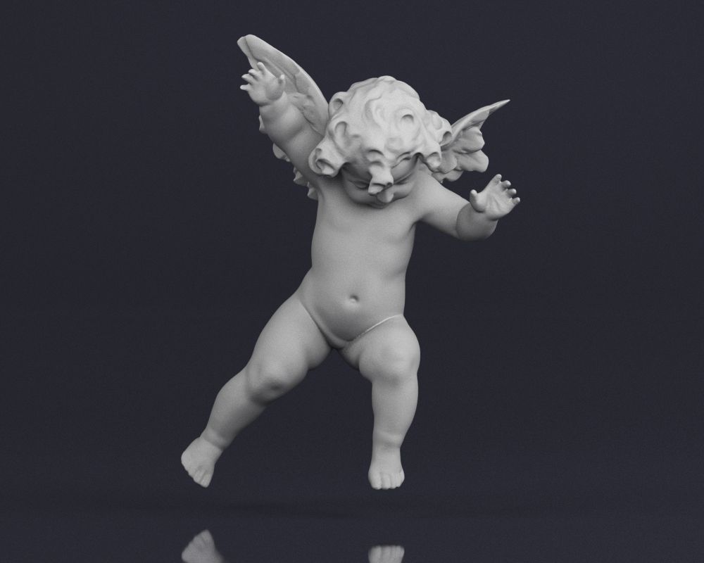 001525 Heavenly Melodies Flying Angel 3D print model_1