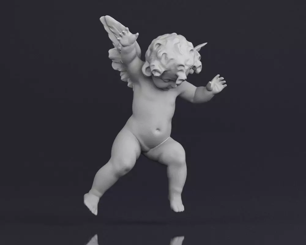 001525 Heavenly Melodies Flying Angel 3D print model_0