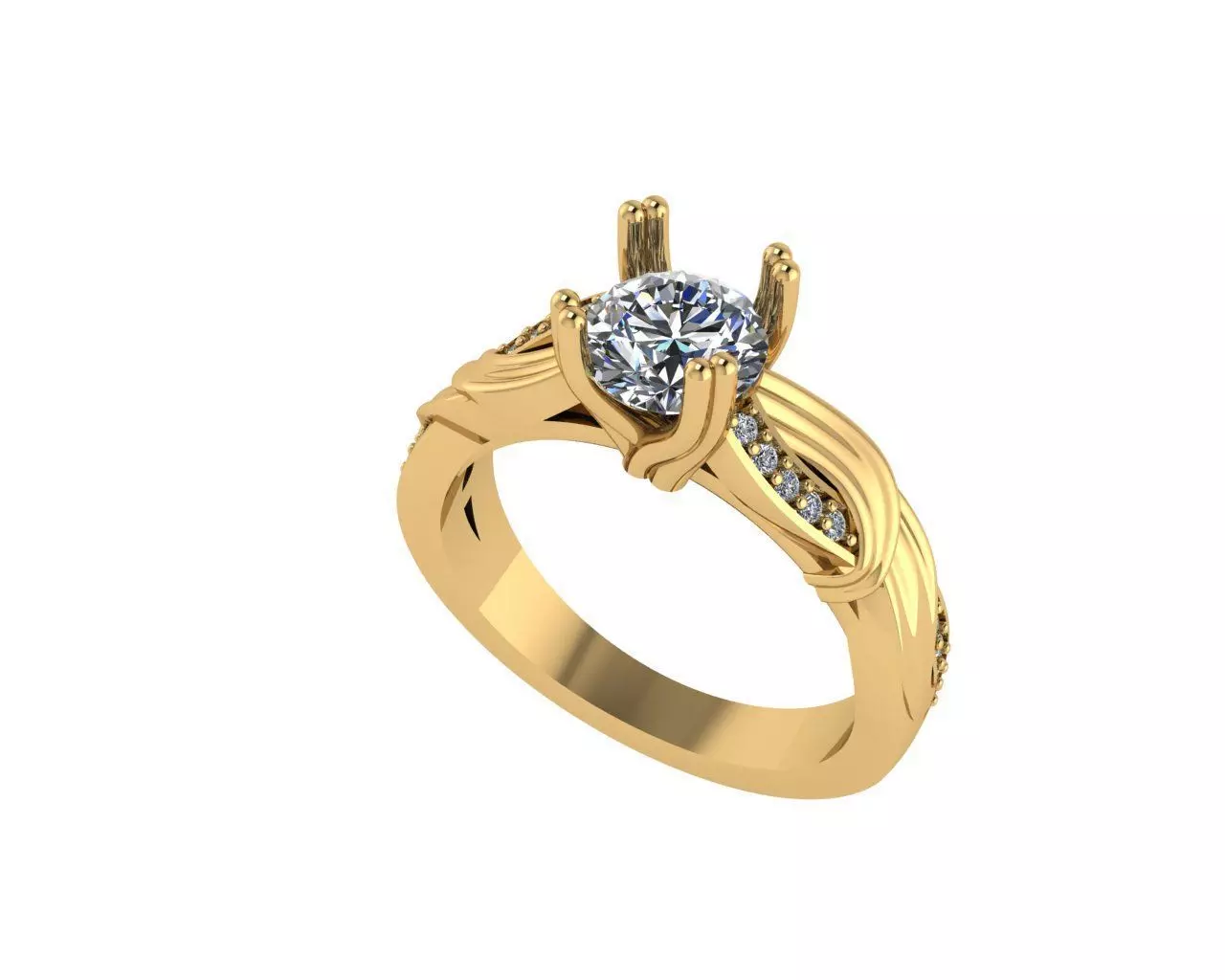 Women diamond ring 3d render 3D print model_0