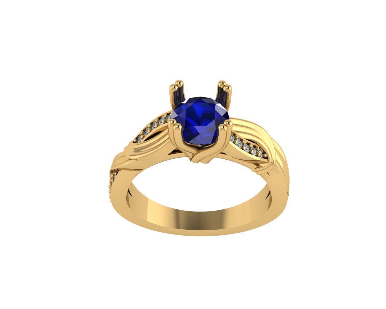 Women diamond ring 3d render 3D print model_4