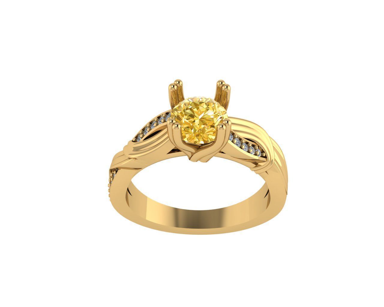 Women diamond ring 3d render 3D print model_3