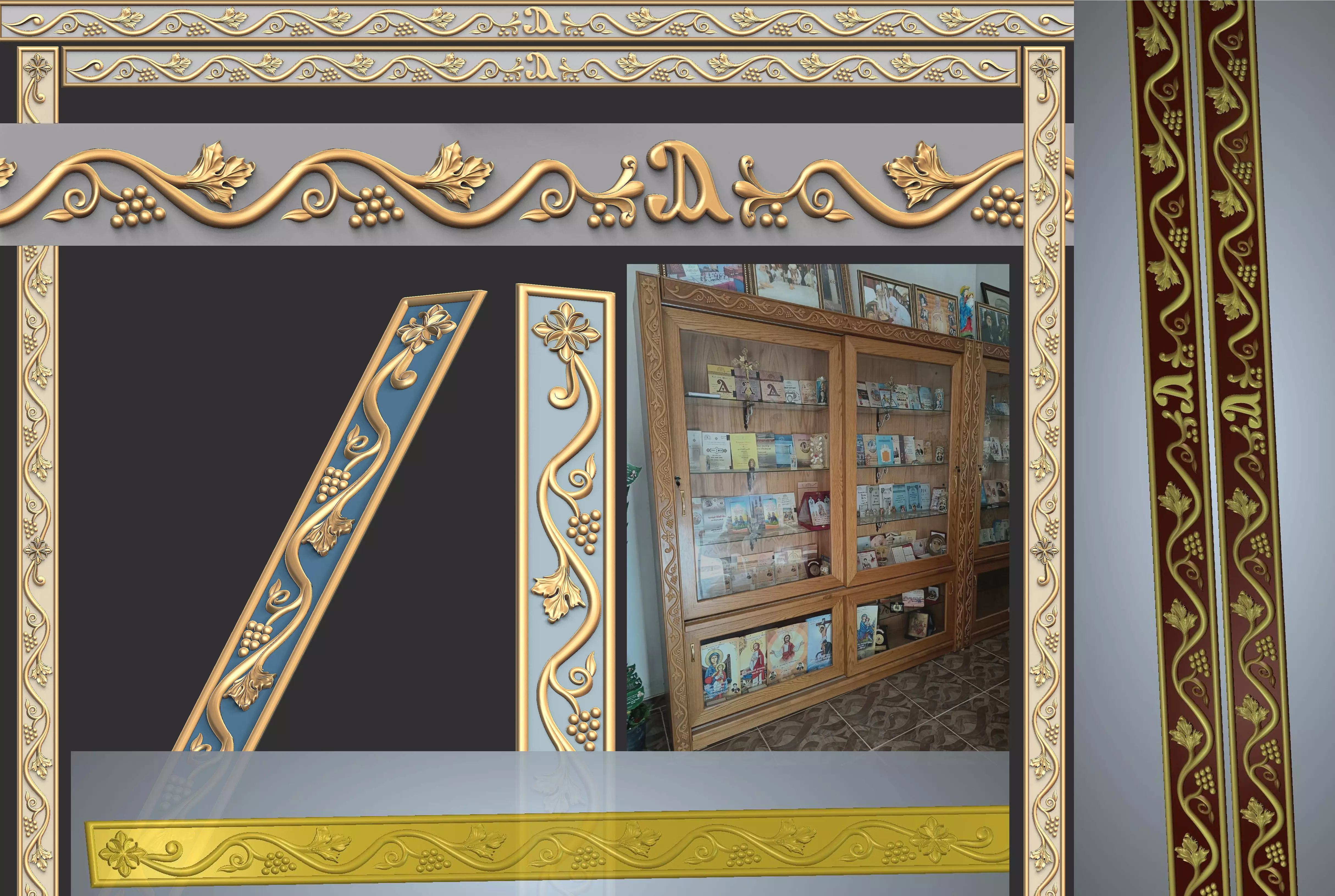 church  carved wood  frame  3D model_0