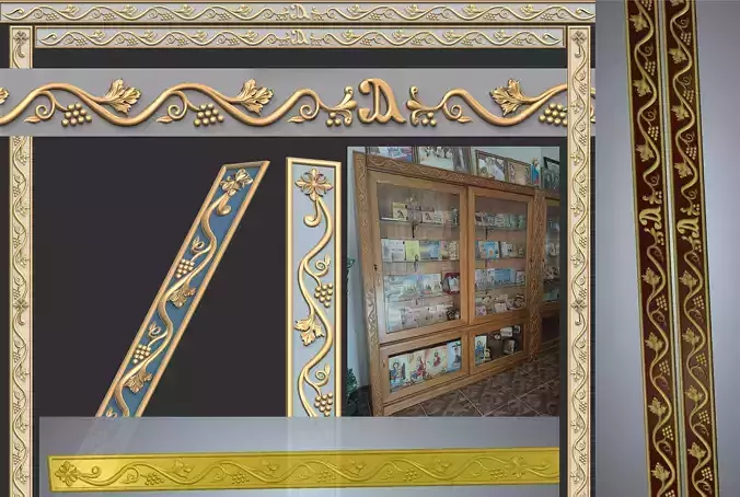 church  carved wood  frame  3D model