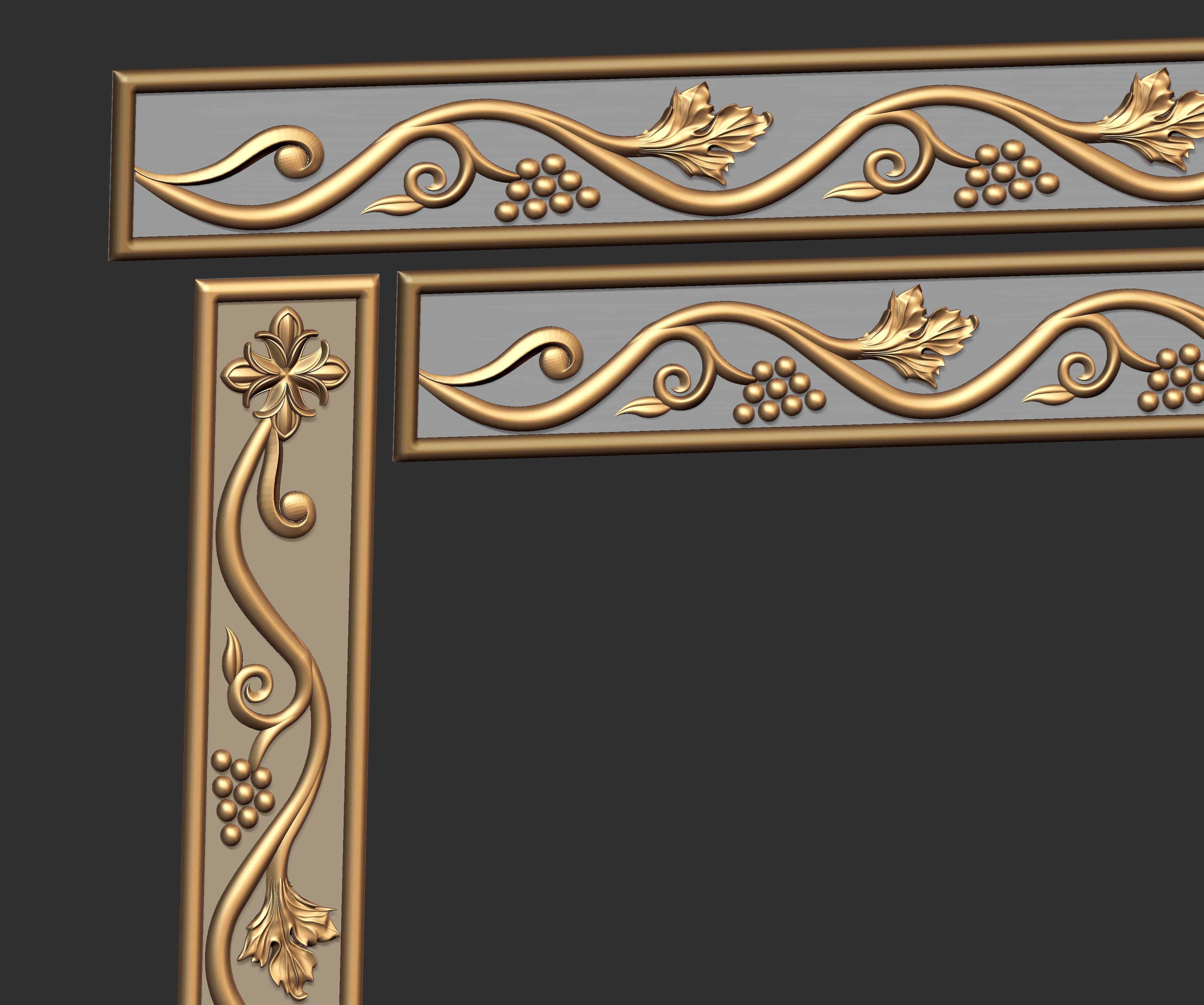 church  carved wood  frame  3D model_19