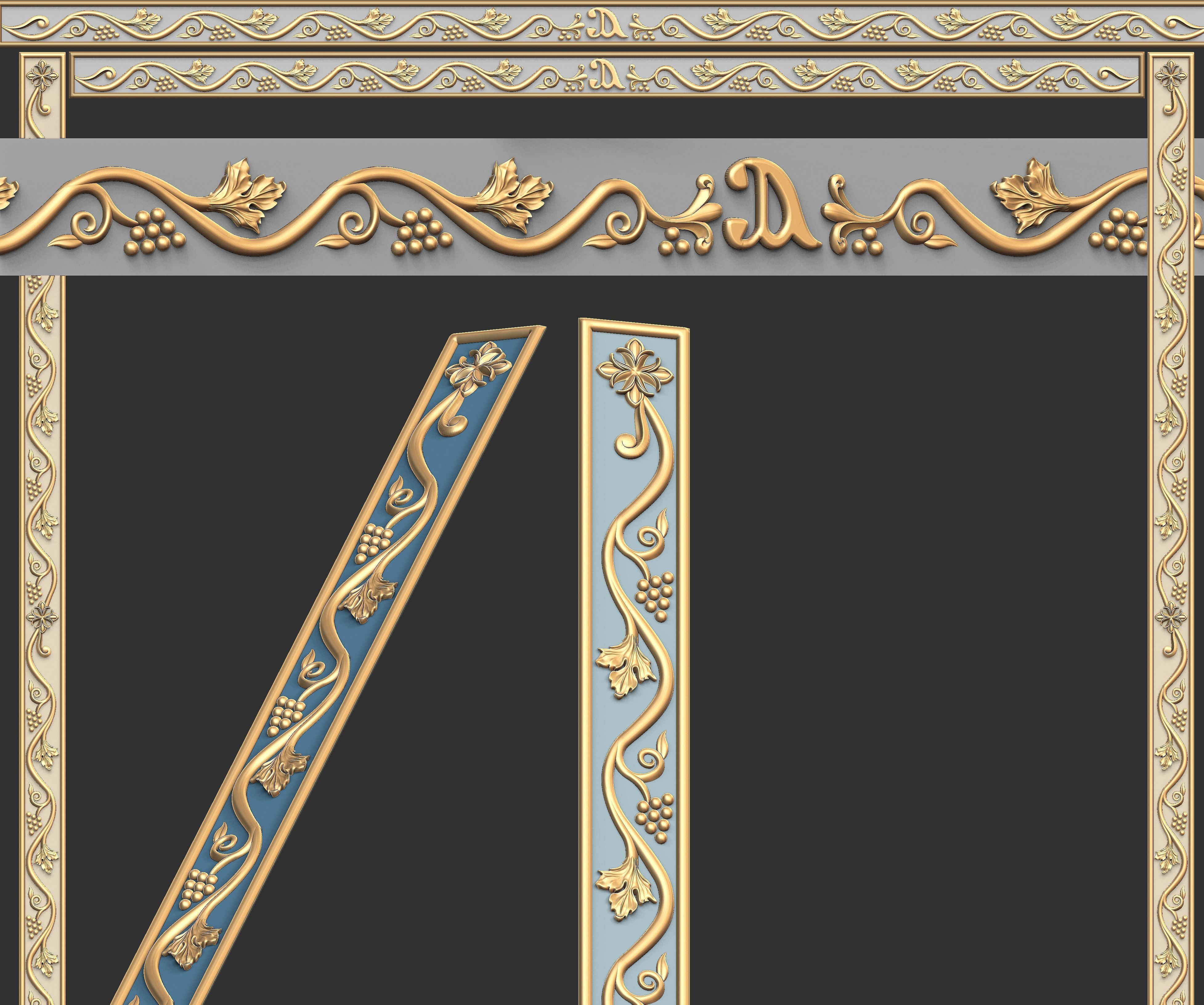 church  carved wood  frame  3D model_15