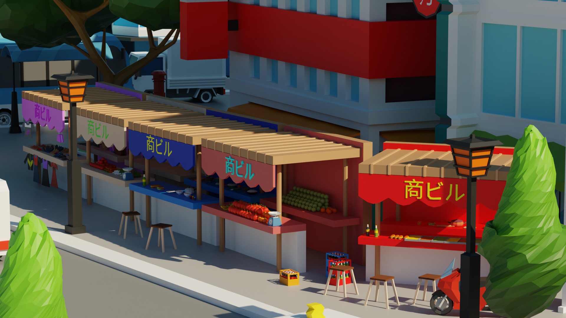 Low Poly Tokyo Japan City Low-poly 3D model_19