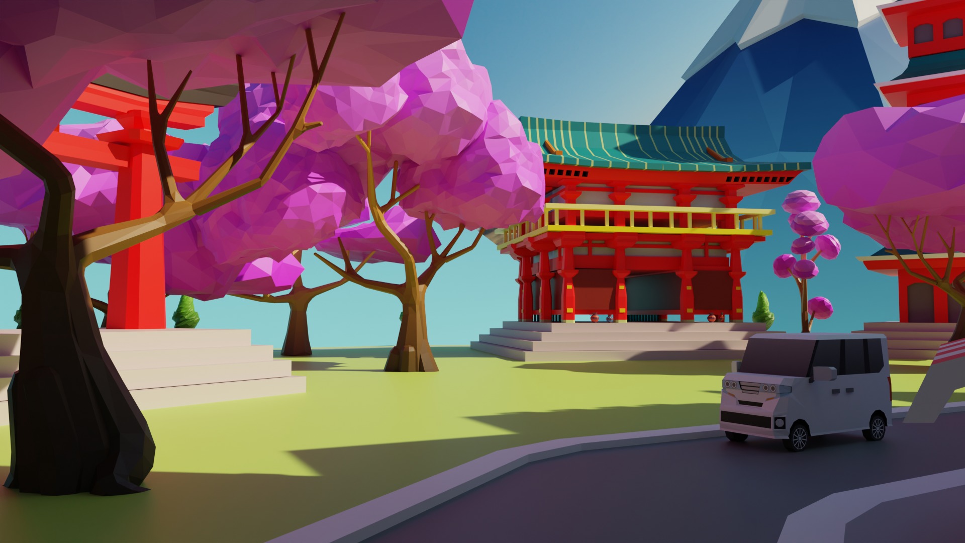 Low Poly Tokyo Japan City Low-poly 3D model_25