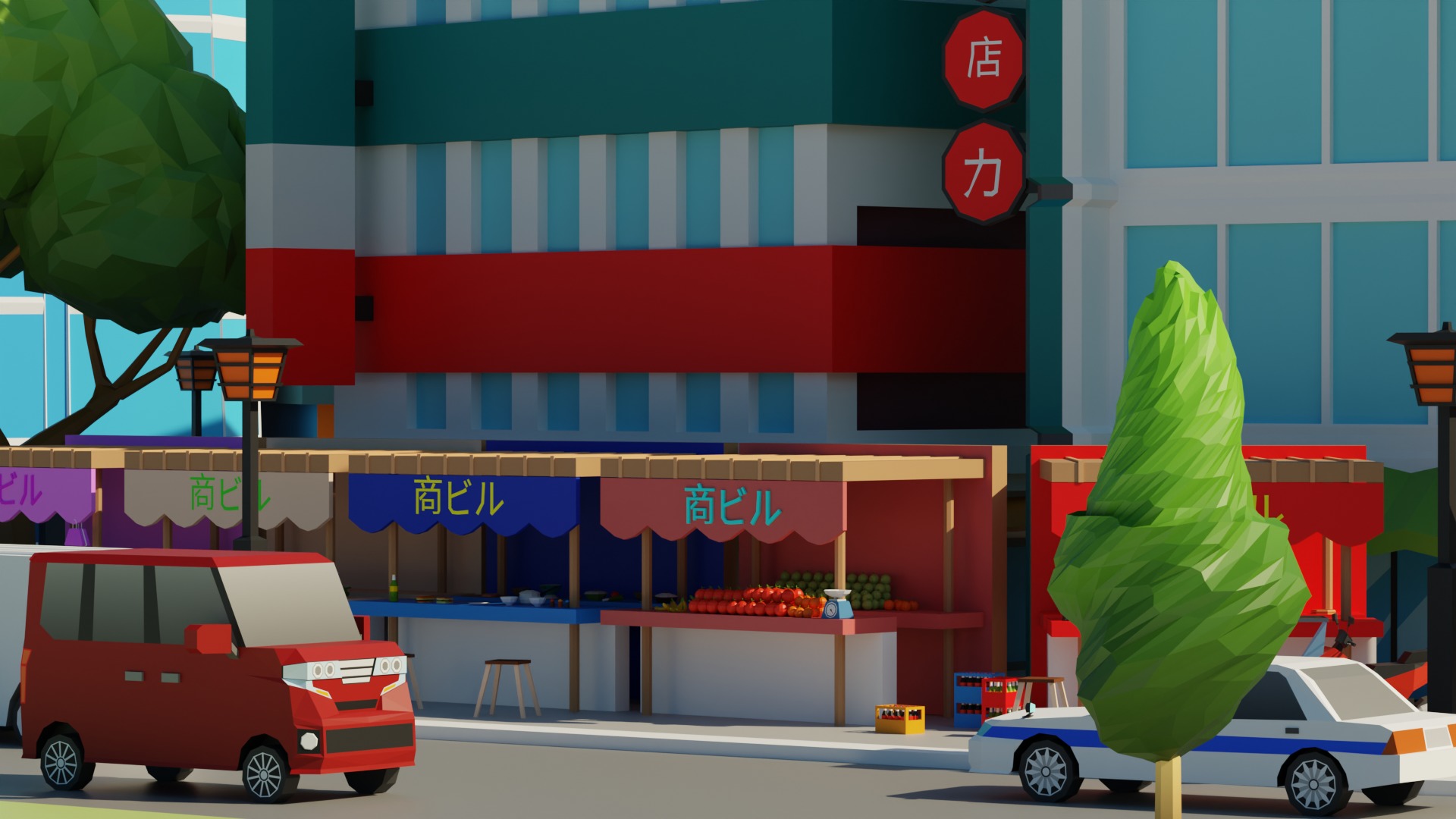 Low Poly Tokyo Japan City Low-poly 3D model_18