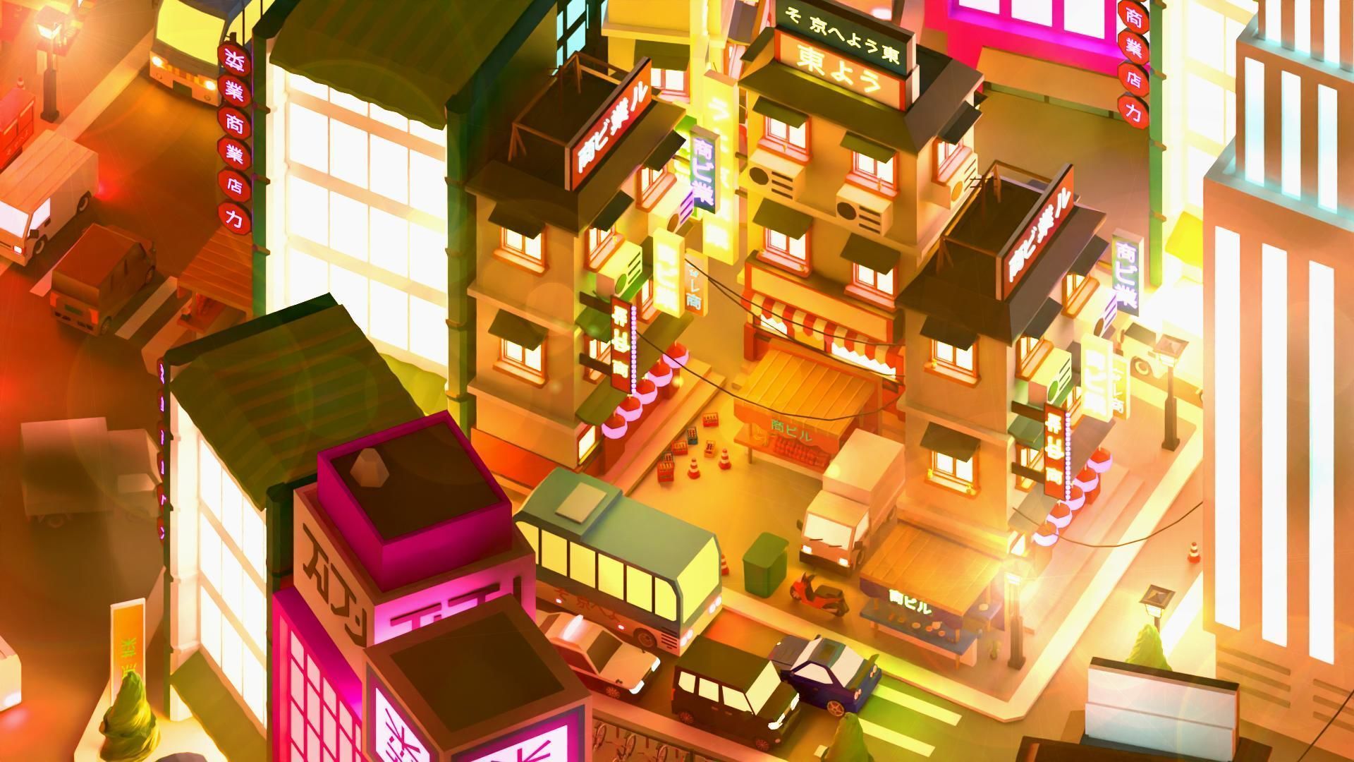 Low Poly Tokyo Japan City Low-poly 3D model_2