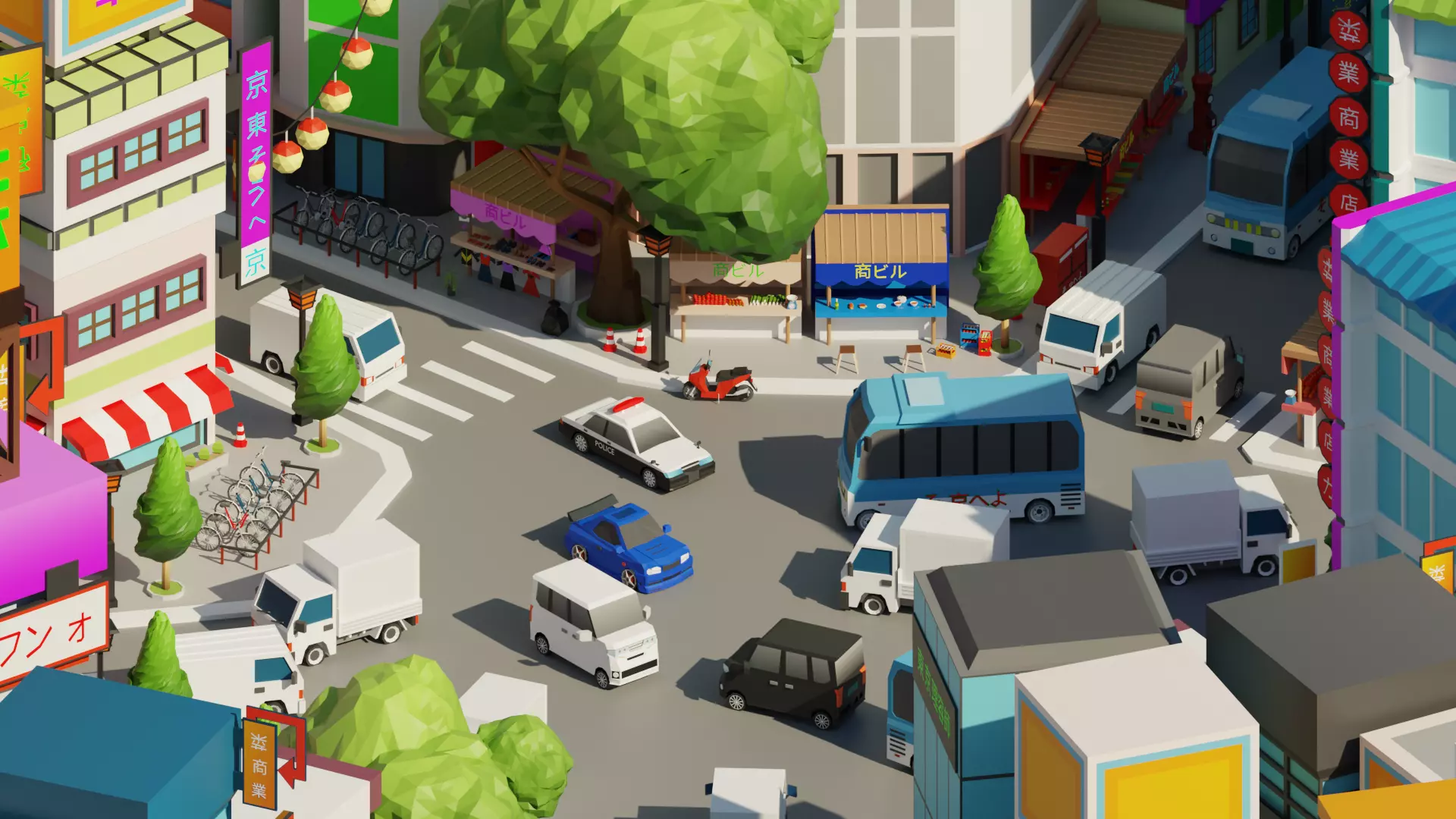 Low Poly Tokyo Japan City Low-poly 3D model_0