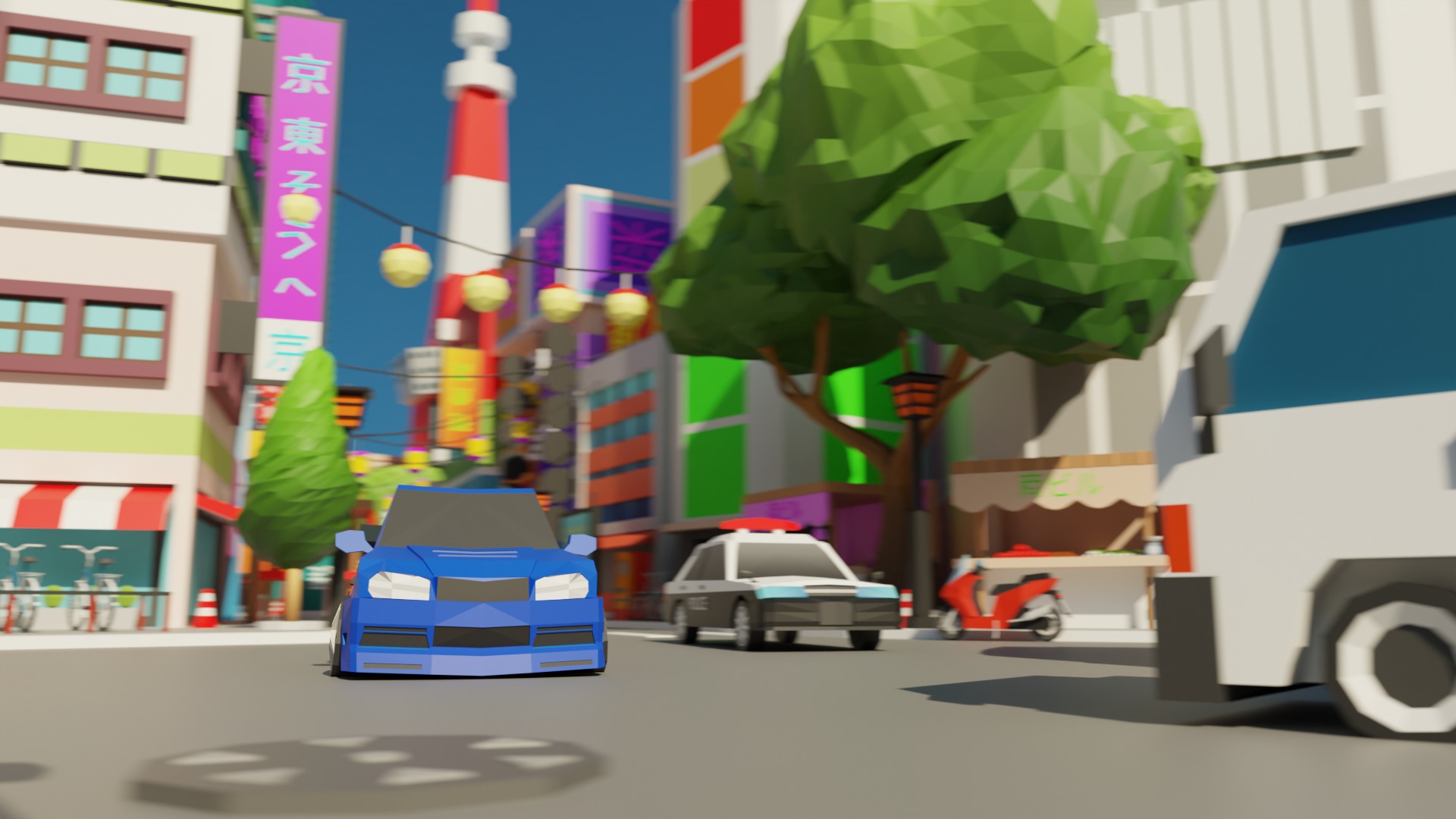 Low Poly Tokyo Japan City Low-poly 3D model_3