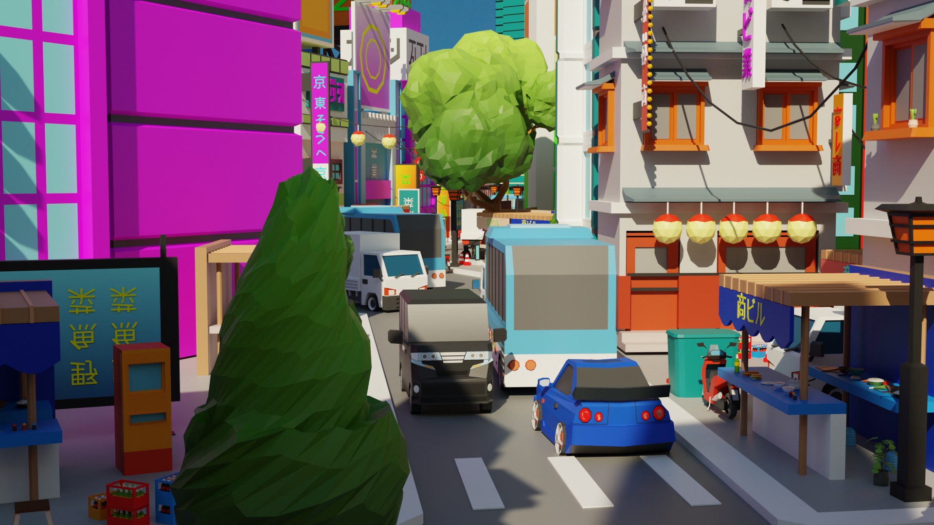 Low Poly Tokyo Japan City Low-poly 3D model_22