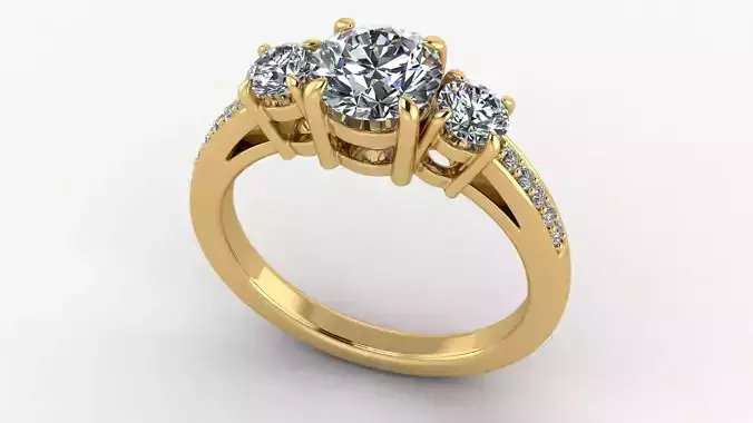 AG 1800 THREE STONE ENGAGEMENT RING