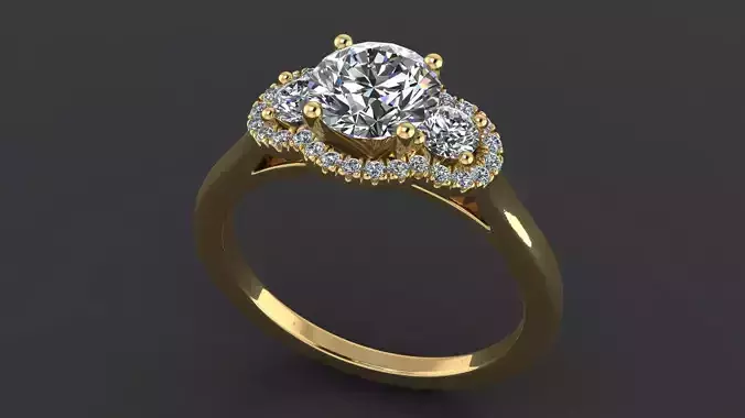 AG 2000 Infinity Halo Round Diamond Ring