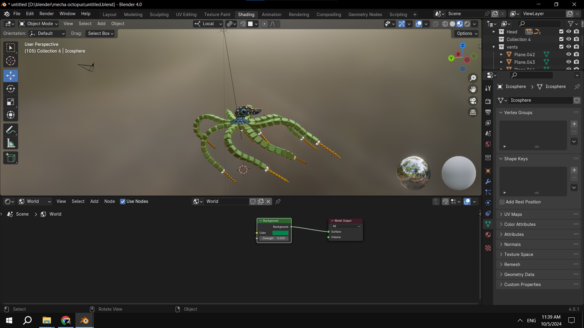 Mechanical Octopus 3D Model Rigged and Textured 3D model_2