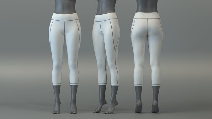 Quarter Length Leggings with Side Pockets 3D model
